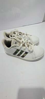 Adidas Grand Court J Camouflage Kids Shoes White Camo GZ1084 Size 12.5K
